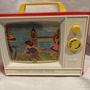 Vintage 1966 Fisher-Price Giant Screen Music Box TV  Picture Stories - Works
